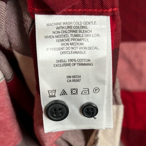 Columbia Button Down Shirt Red Flannel Plaid Cotton Medium - Picture 3 of 6